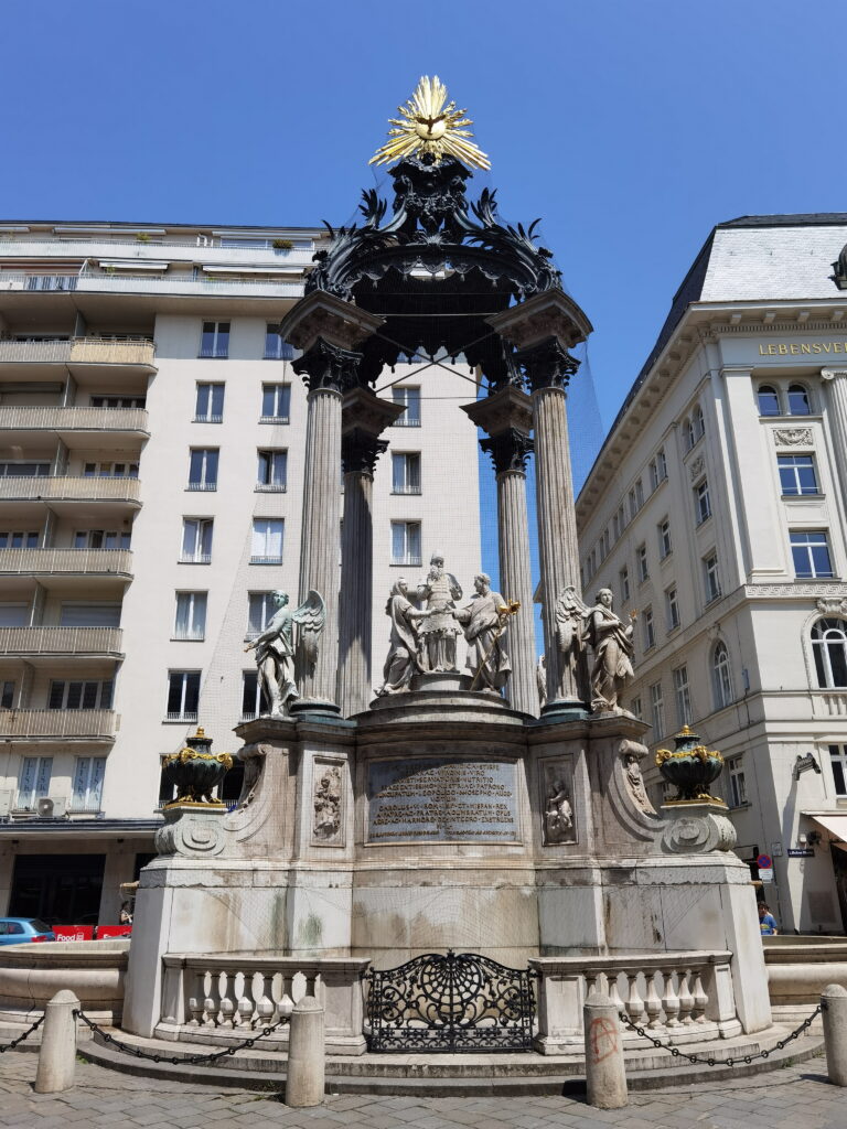 Vermählungsbrunnen Hoher Markt - zentrales Bauwerk am Platz in der Wiener Altstadt